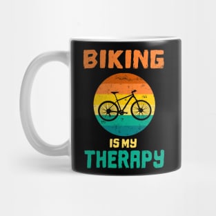 Biking is my therapy bike retro vintage gift Mug